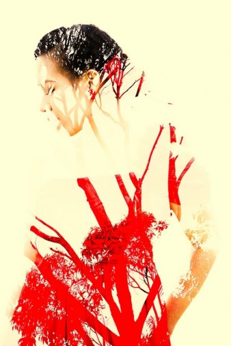 海德+女单+红色婚纱+树林+性感+004